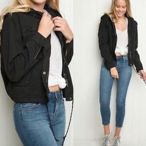Brandy Melville Hailey Cargo Utility Jacket in Black
